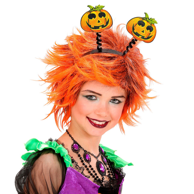Bandeau d'Halloween Vert Orange Citrouilles