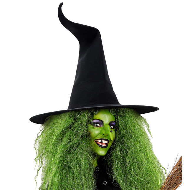 Chapeau de sorcière d'Halloween Noir froissé