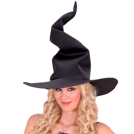Chapeau de sorcière d'Halloween Noir froissé