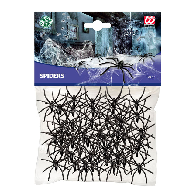 Halloween Fausse Araignée Noire 50pcs