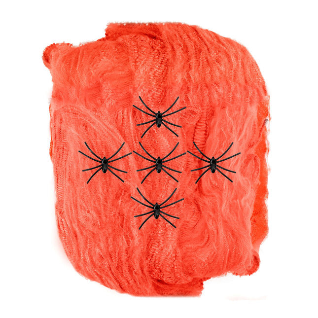 Halloween Cobweb Orange avec des araignées