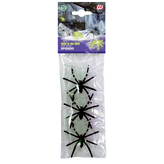 Fausse araignée d'Halloween qui brille dans le noir 6 pièces