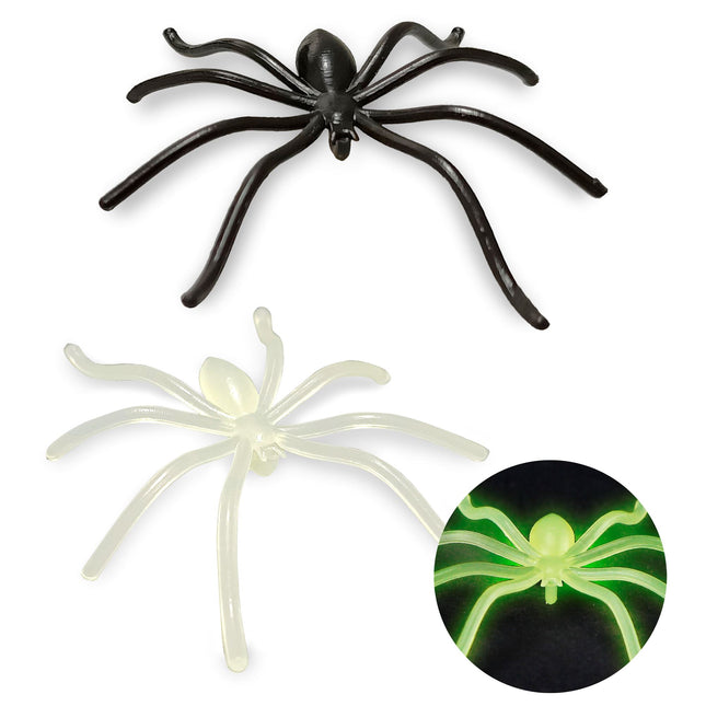 Fausse araignée d'Halloween qui brille dans le noir 6 pièces