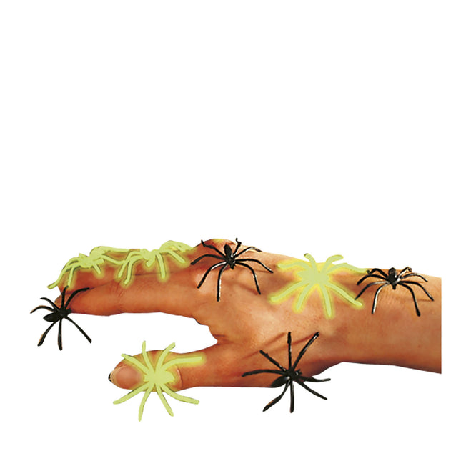 Fausse araignée d'Halloween qui brille dans le noir 6 pièces