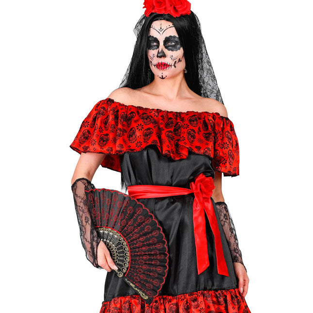 Eventail espagnol Rouge Noir