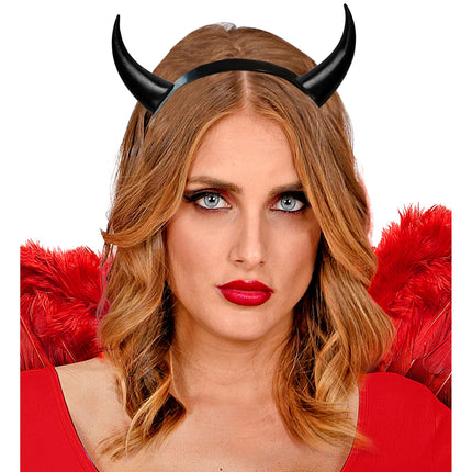 Bandeau d'Halloween Diable noir en plastique