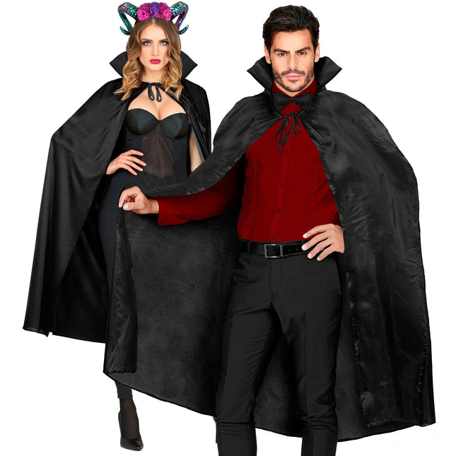 Cape d'Halloween Noire avec Col 1.3m