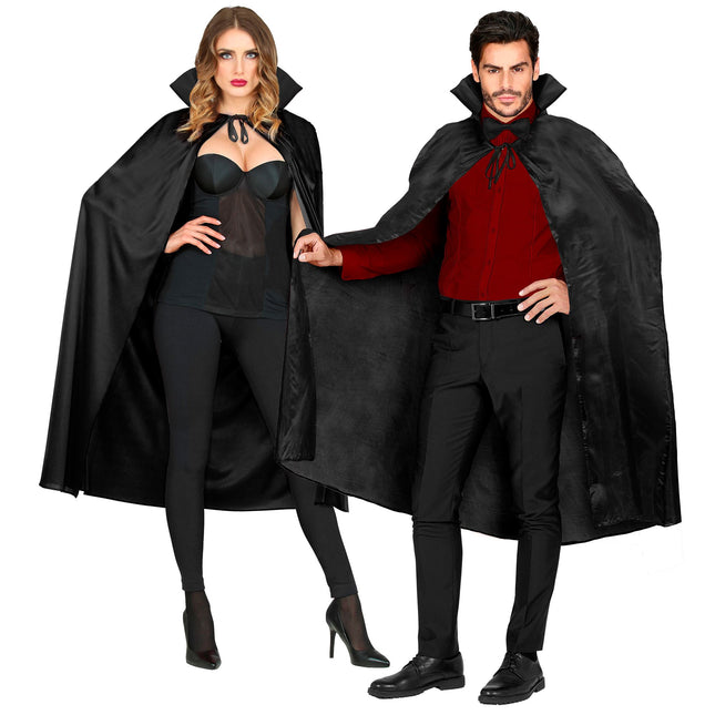 Cape d'Halloween Noire avec Col 1.3m