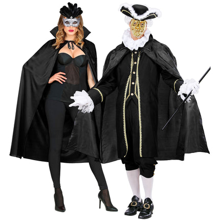 Cape d'Halloween Noire avec Col 1.3m