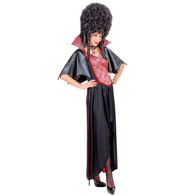 Robe d'Halloween Noir Rouge Dames Vampire 2 pièces