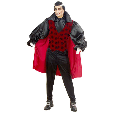 Costume d'Halloween Vampire rouge noir pour homme 4 pièces