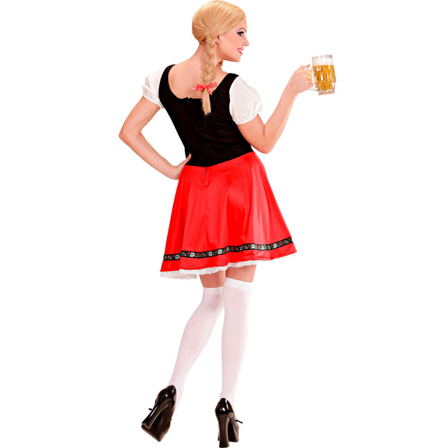 Rouge Blanc Robe Dirndl Oktoberfest Dames