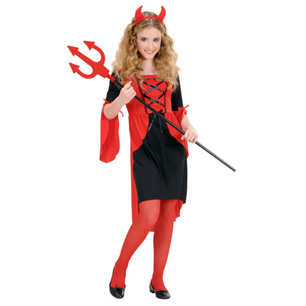 Robe d'Halloween Rouge Fille Diabolique