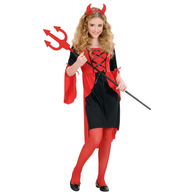 Robe d'Halloween Rouge Fille Diabolique