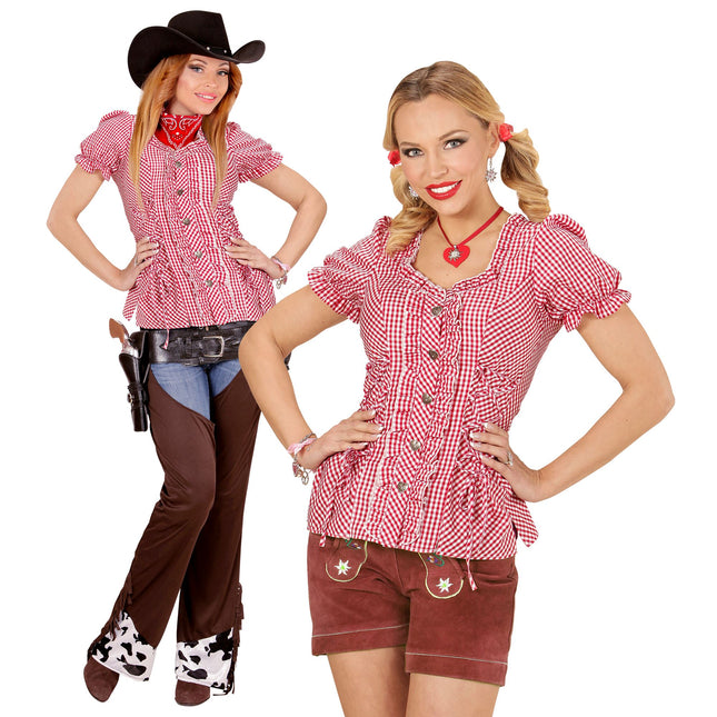 BLOUSE BAVAROISE ROUGE S