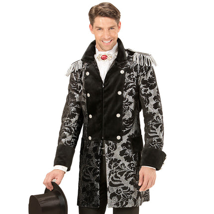 Veste Pirate Noir Argent Hommes