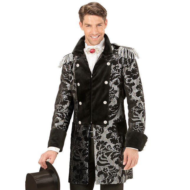 Veste Pirate Noir Argent Hommes