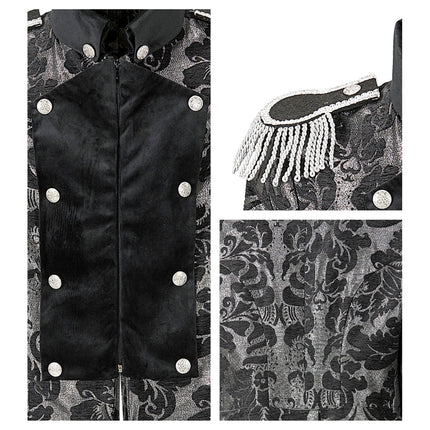 Veste Pirate Noir Argent Hommes