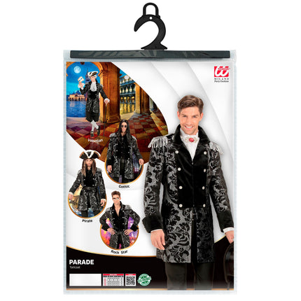 Veste Pirate Noir Argent Hommes