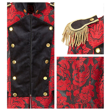 Veste Pirate Rouge Noir Hommes