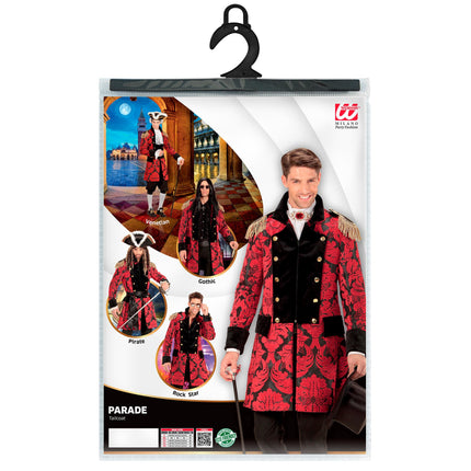 Veste Pirate Rouge Noir Hommes