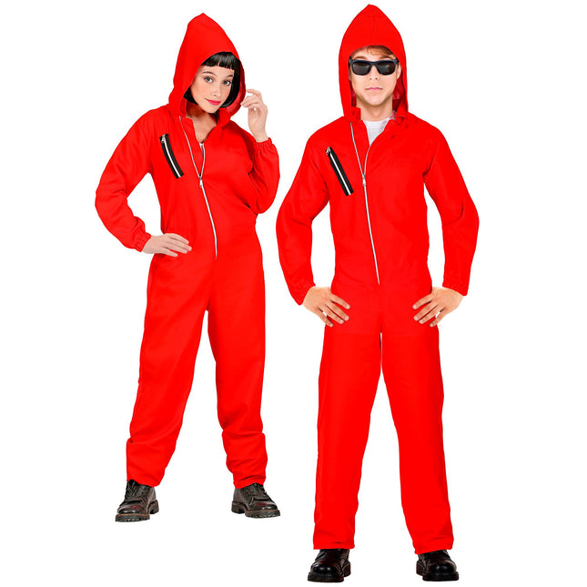 Costume d'Halloween Rouge Enfant Braqueur de banque