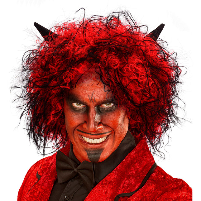 Perruque d'Halloween Diable Rouge Cheveux Courts
