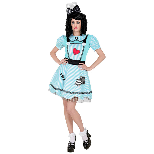 Robe d'Halloween Bleue Poupée Femme