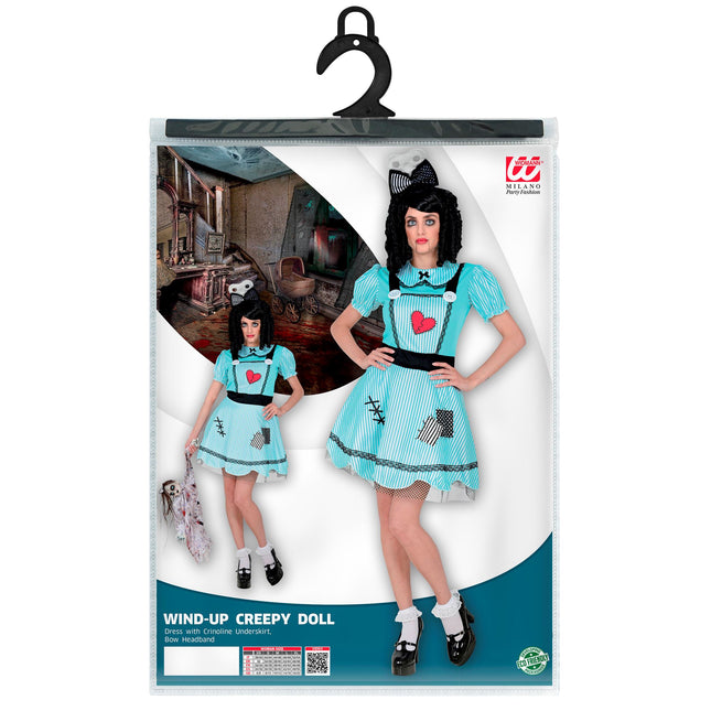 Robe d'Halloween Bleue Poupée Femme