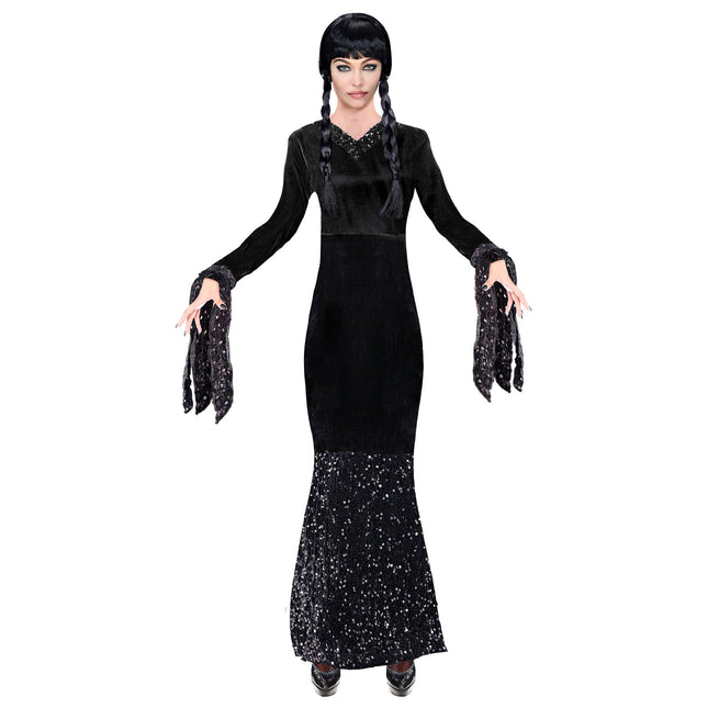 Robe d'Halloween Noir Dames Longue