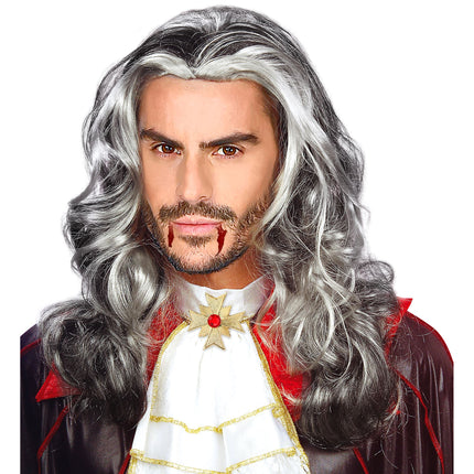 Halloween Wig Grey Men's Vampire Long
