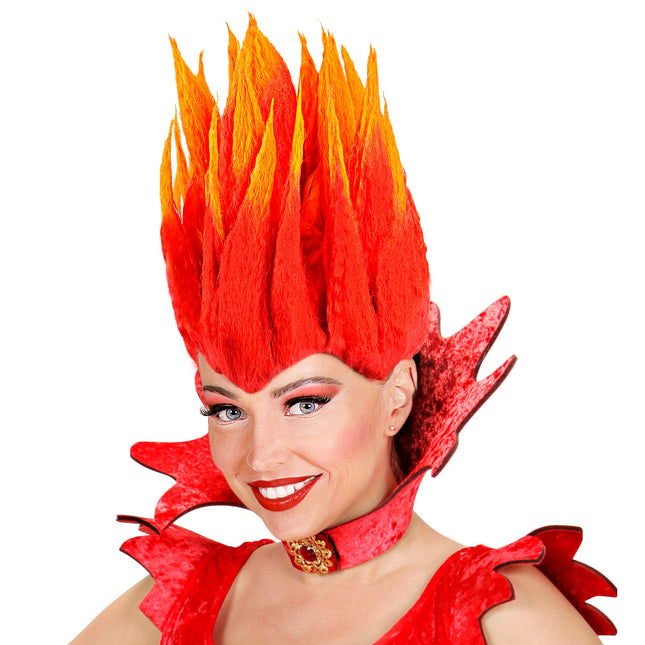 Perruque d'Halloween Orange Diablo