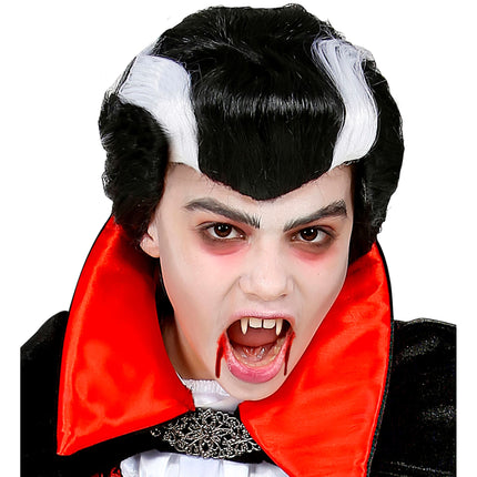 Perruque d'Halloween Vampire Noir Blanc