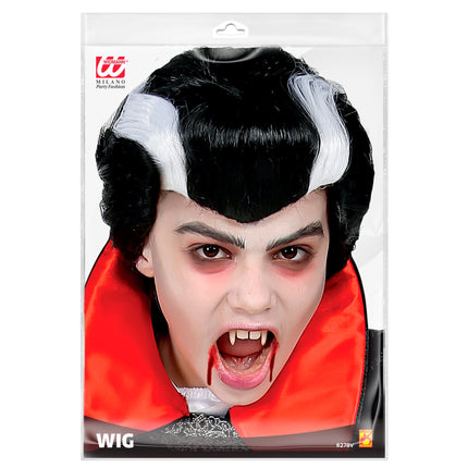 Perruque d'Halloween Vampire Noir Blanc