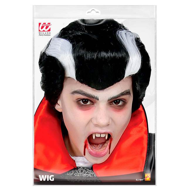 Perruque d'Halloween Vampire Noir Blanc