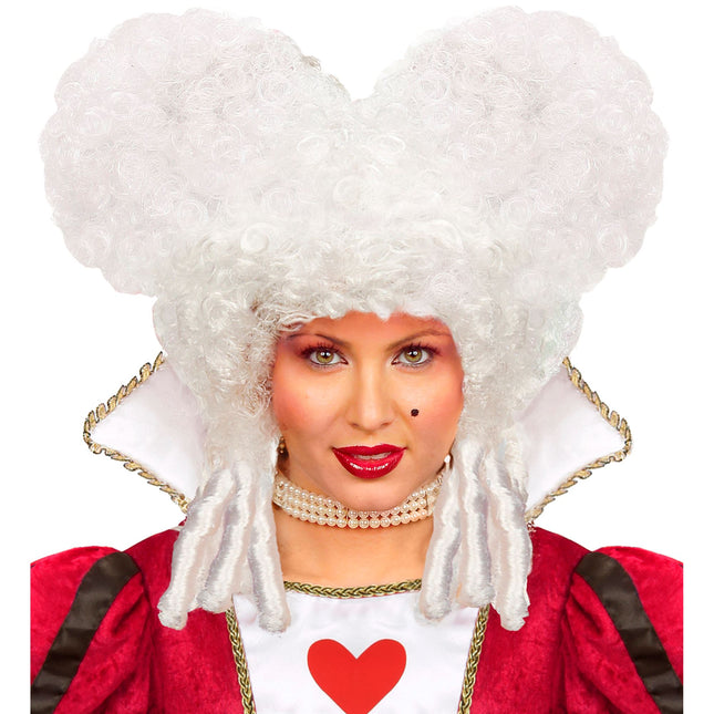 Perruque d'Halloween Blanc Baroque