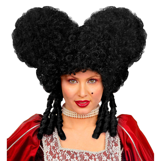 Perruque d'Halloween Baroque noir