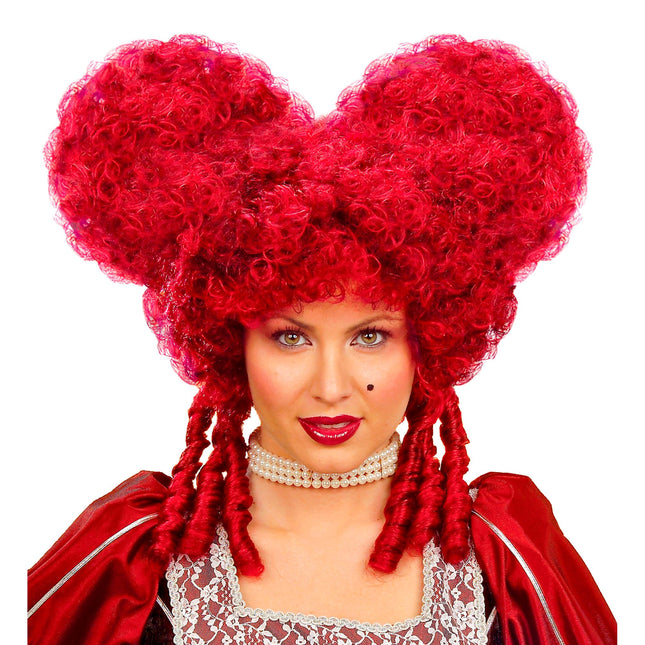 Perruque d'Halloween Rouge Baroque