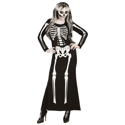 Costume d'Halloween Blanc Noir Dames Squelette