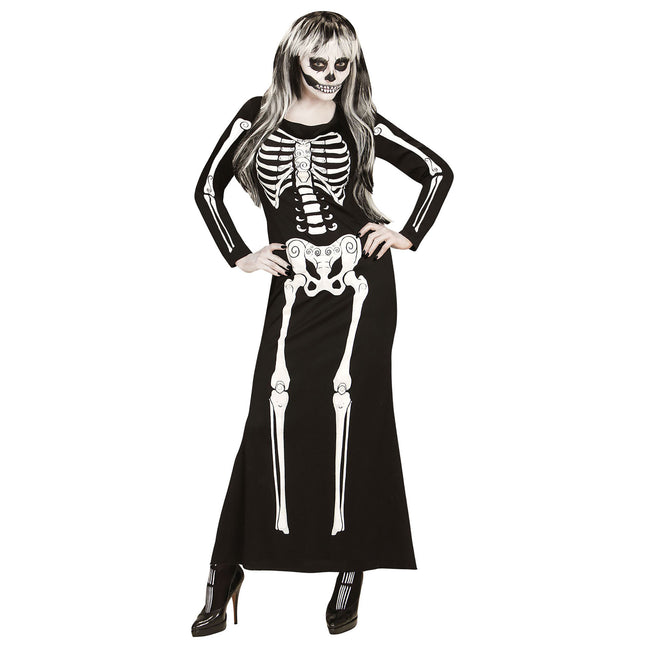 Costume d'Halloween Blanc Noir Dames Squelette