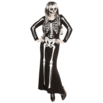 Costume d'Halloween Blanc Noir Dames Squelette