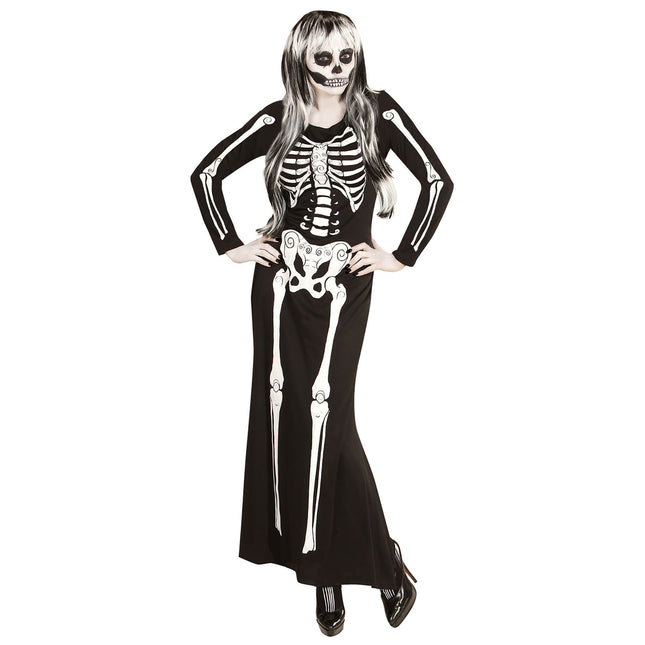Costume d'Halloween Blanc Noir Dames Squelette