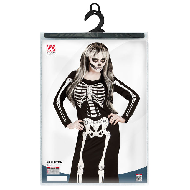 Costume d'Halloween Blanc Noir Dames Squelette