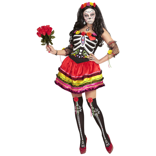 Dia De Los Muertos Dress Coloured Ladies Short