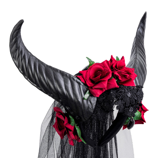 Bandeau d'Halloween Voile de mariée avec cornes