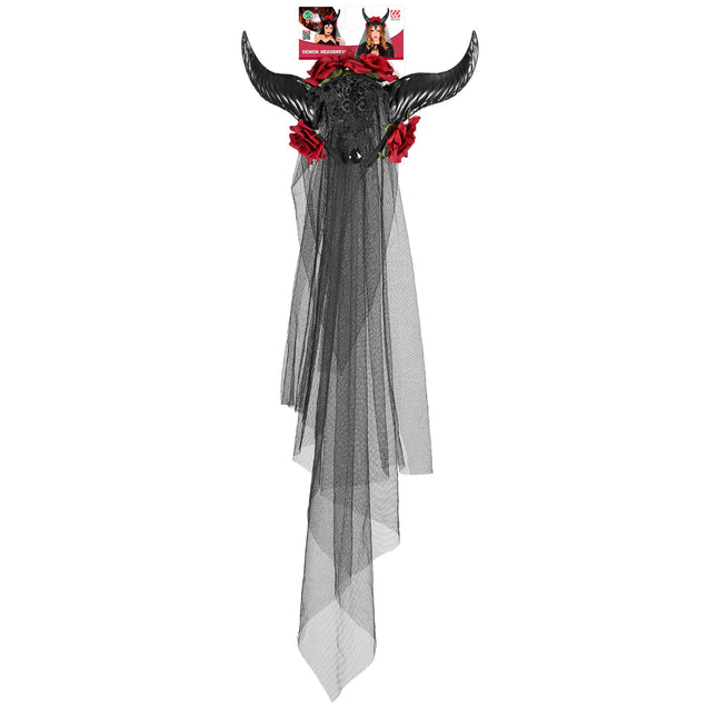 Bandeau d'Halloween Voile de mariée avec cornes