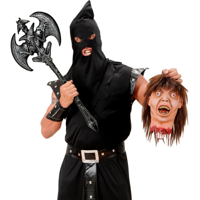 Fausse hache d'Halloween argentée