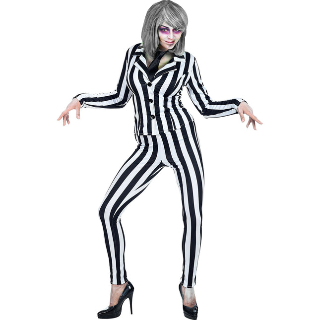 Costume d'Halloween Blanc Noir Dames Esprit