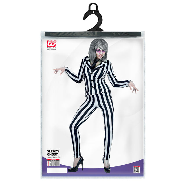 Costume d'Halloween Blanc Noir Dames Esprit