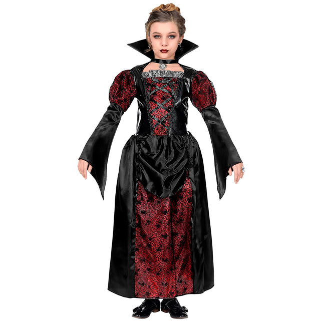 Robe d'Halloween Noir Rouge Fille Vampire